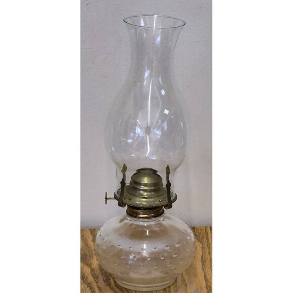 unbranded Other - Vintage Hobnail Glass Oil Lamp Lamplight Farms Brass Burner Farmhouse Decor